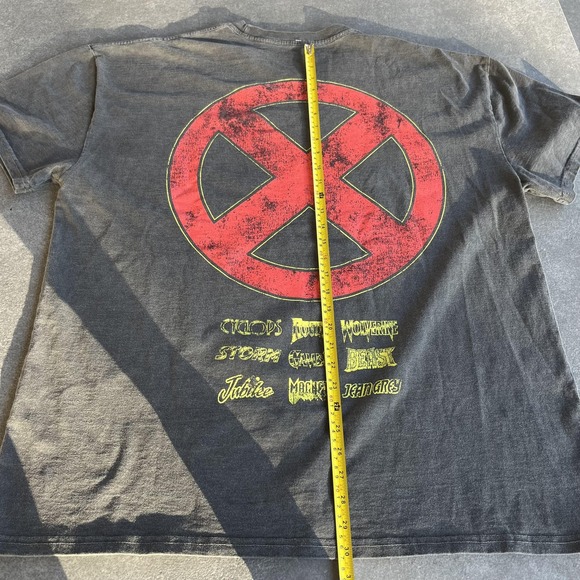 X-Men Shirt Mens Large Black Marvel Graphic Tee Double Sided Superhero Magneto - Picture 7 of 9